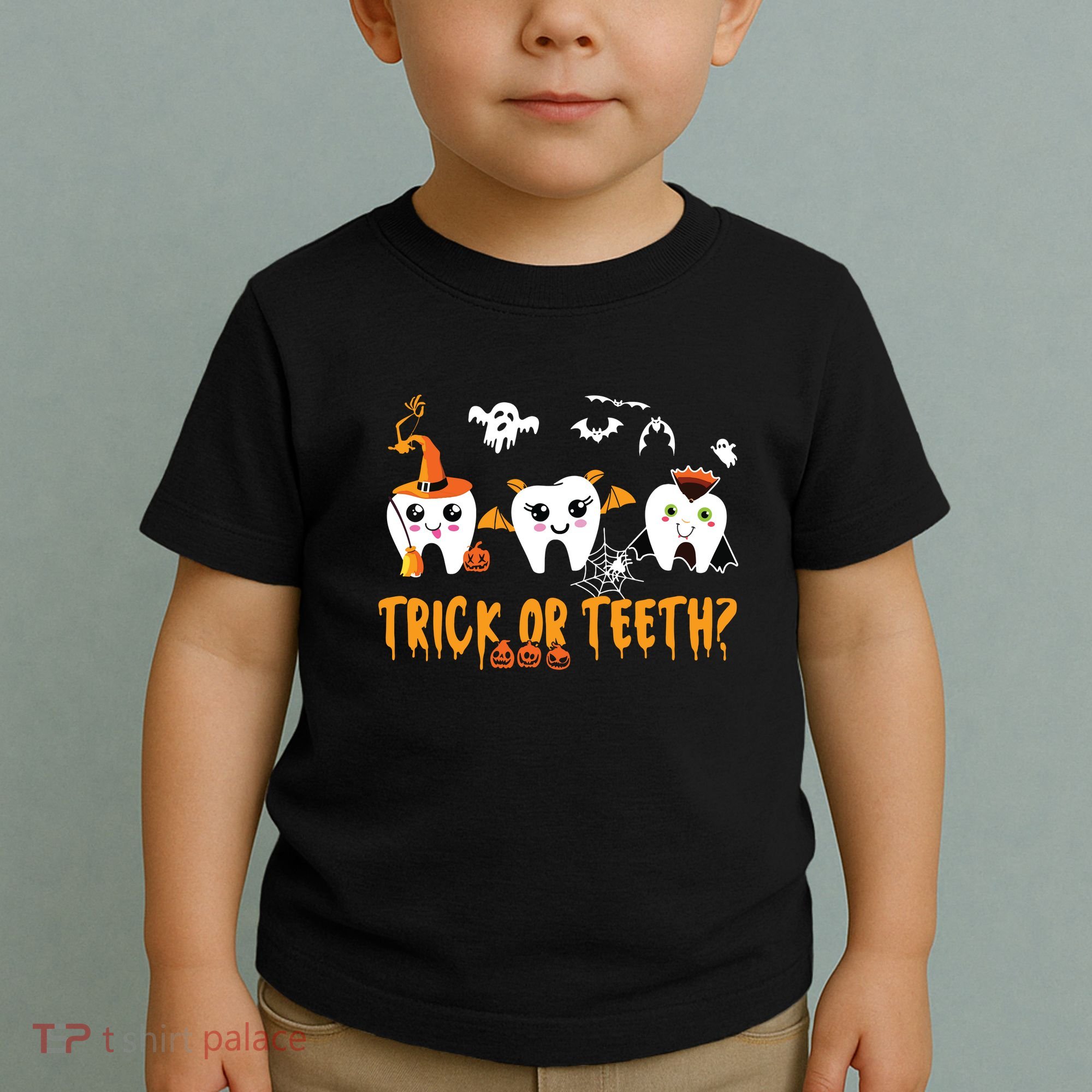 Funny Trick Or Teeth Dentist Halloween Costume Dental Squad Toddler T-Shirt