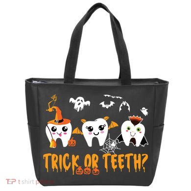 Funny Trick Or Teeth Dentist Halloween Costume Dental Squad Tote Bag