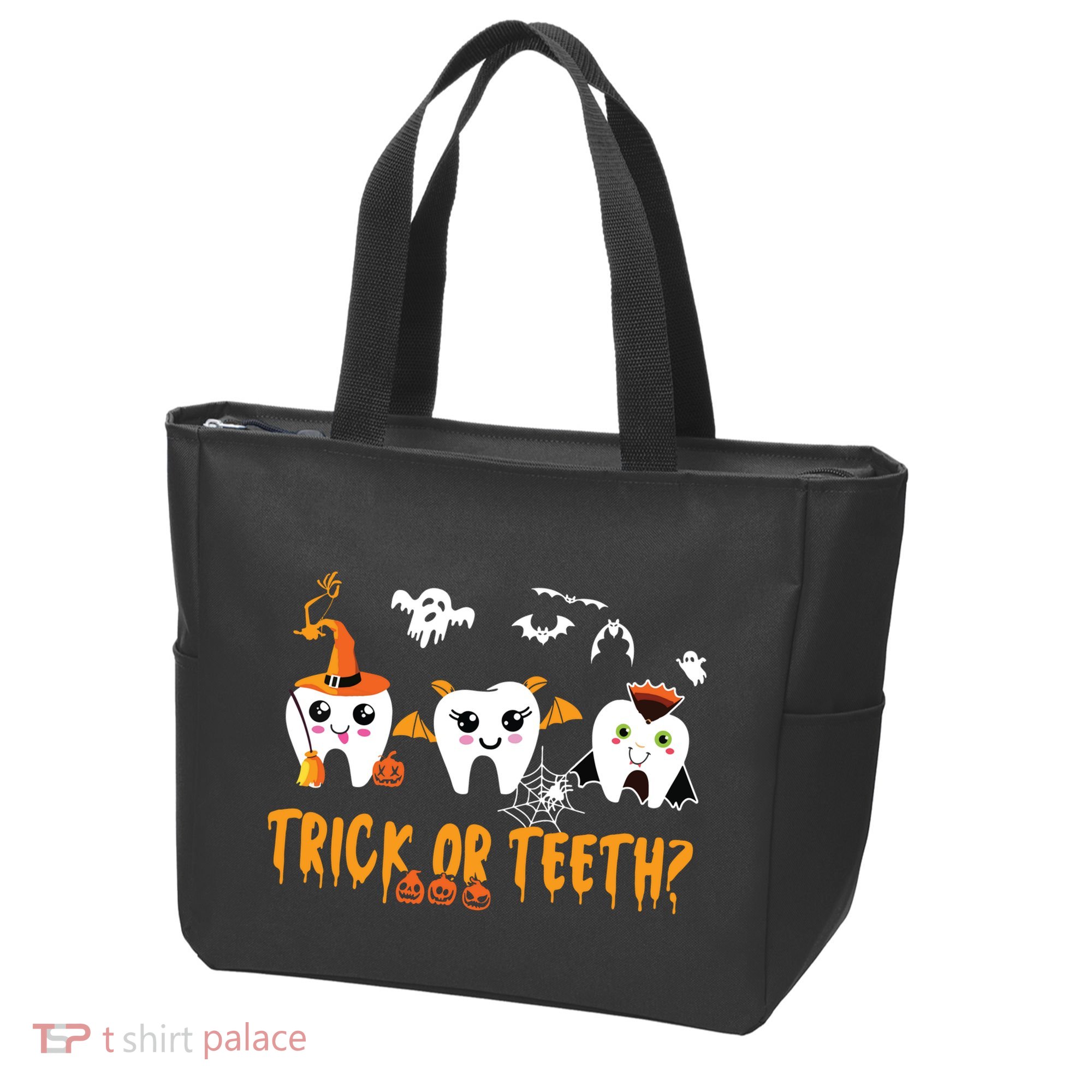 Funny Trick Or Teeth Dentist Halloween Costume Dental Squad Tote Bag