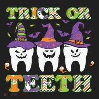 Funny Trick Or Teeth Dental Halloween Gift Women's Sweatshirt thumb 2