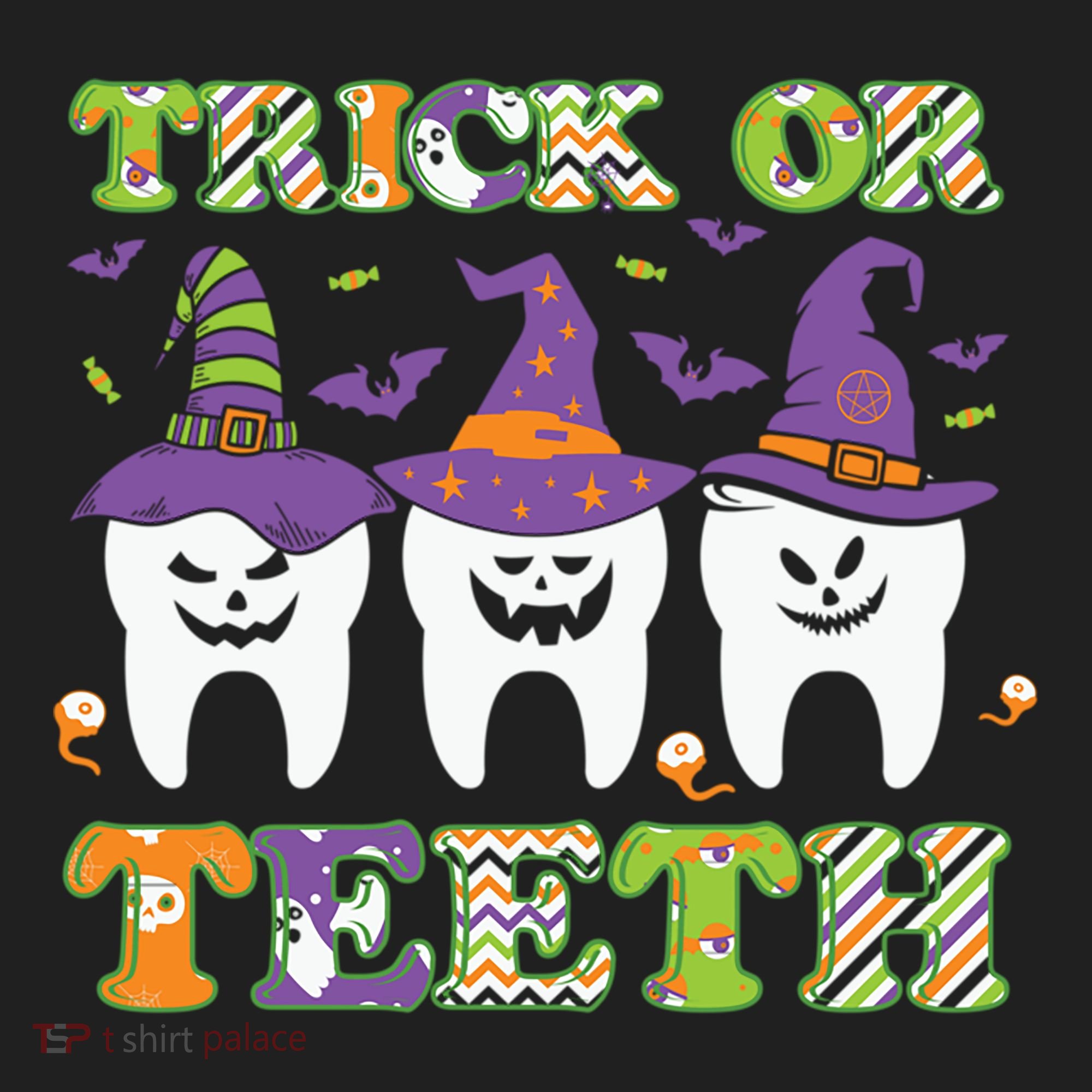 Funny Trick Or Teeth Dental Halloween Gift Women's Sweatshirt