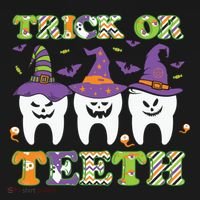 Funny Trick Or Teeth Dental Halloween Gift Women's Hoodie thumb 2