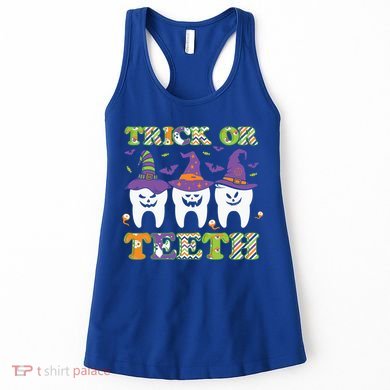 Funny Trick Or Teeth Dental Halloween Gift Women's Tank Top