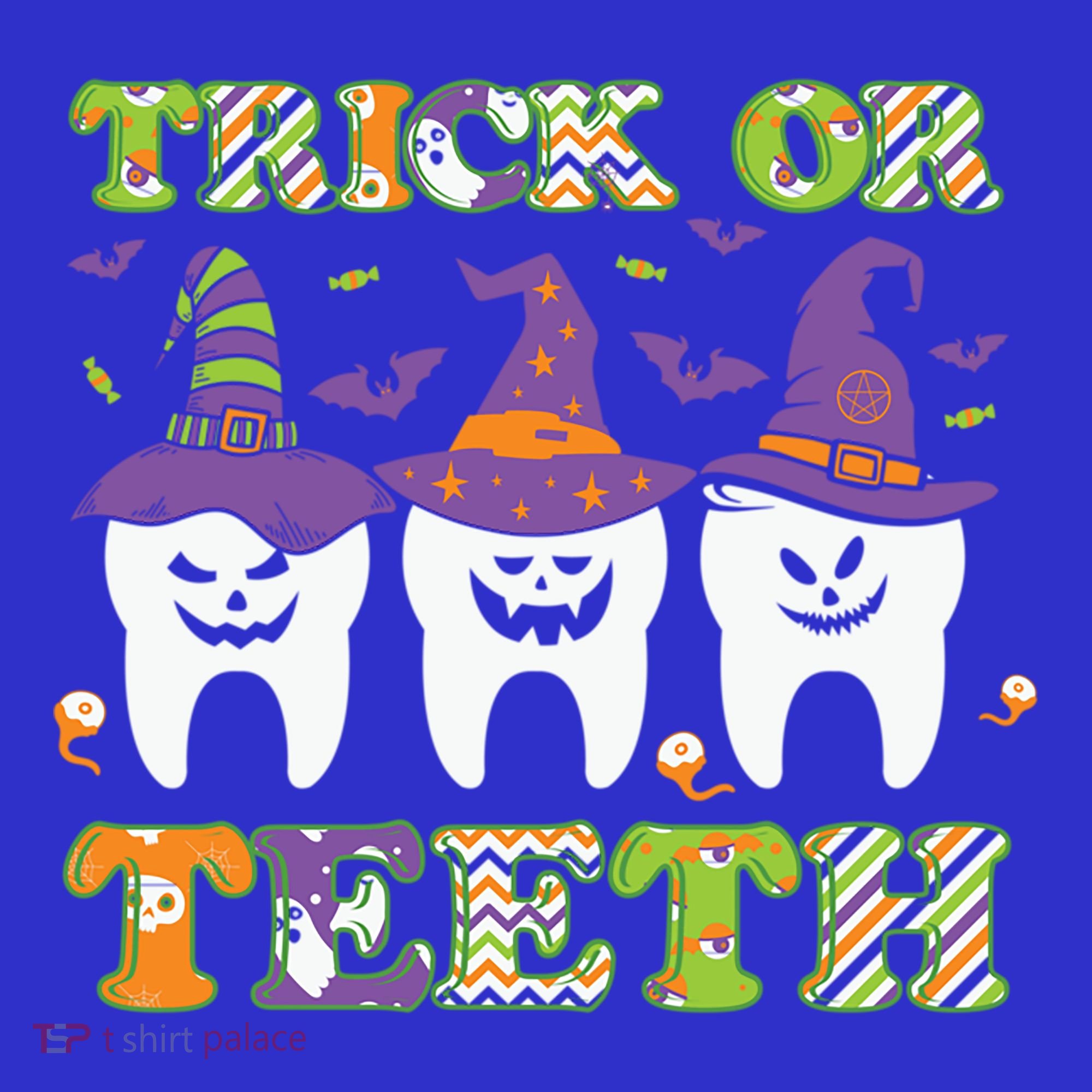 Funny Trick Or Teeth Dental Halloween Gift Women's Tank Top