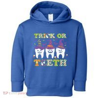 Funny Trick Or Teeth Dental Halloween Gift Toddler Hoodie thumb 0