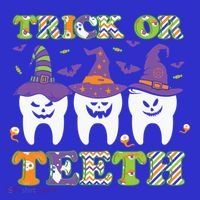 Funny Trick Or Teeth Dental Halloween Gift Women's Long Sleeve Shirt thumb 2
