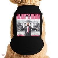 Funny Trump Pink Daddys Home  Trump 2024 Doggie Tank thumb 0