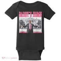 Funny Trump Pink Daddys Home  Trump 2024 Baby Bodysuit thumb 0