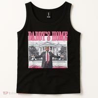 Funny Trump Pink Daddys Home  Trump 2024 Tank Top thumb 2