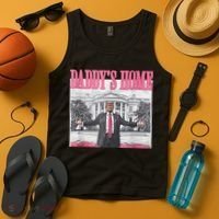 Funny Trump Pink Daddys Home  Trump 2024 Tank Top thumb 4
