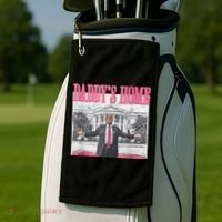 Funny Trump Pink Daddys Home  Trump 2024 Golf Towel thumb 2