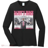 Funny Trump Pink Daddys Home  Trump 2024 Women's Long Sleeve Shirt thumb 0
