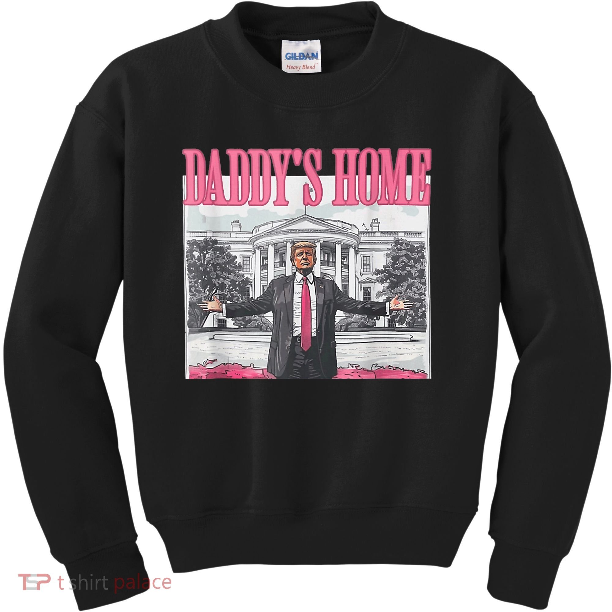 Funny Trump Pink Daddys Home  Trump 2024 Kids Sweatshirt