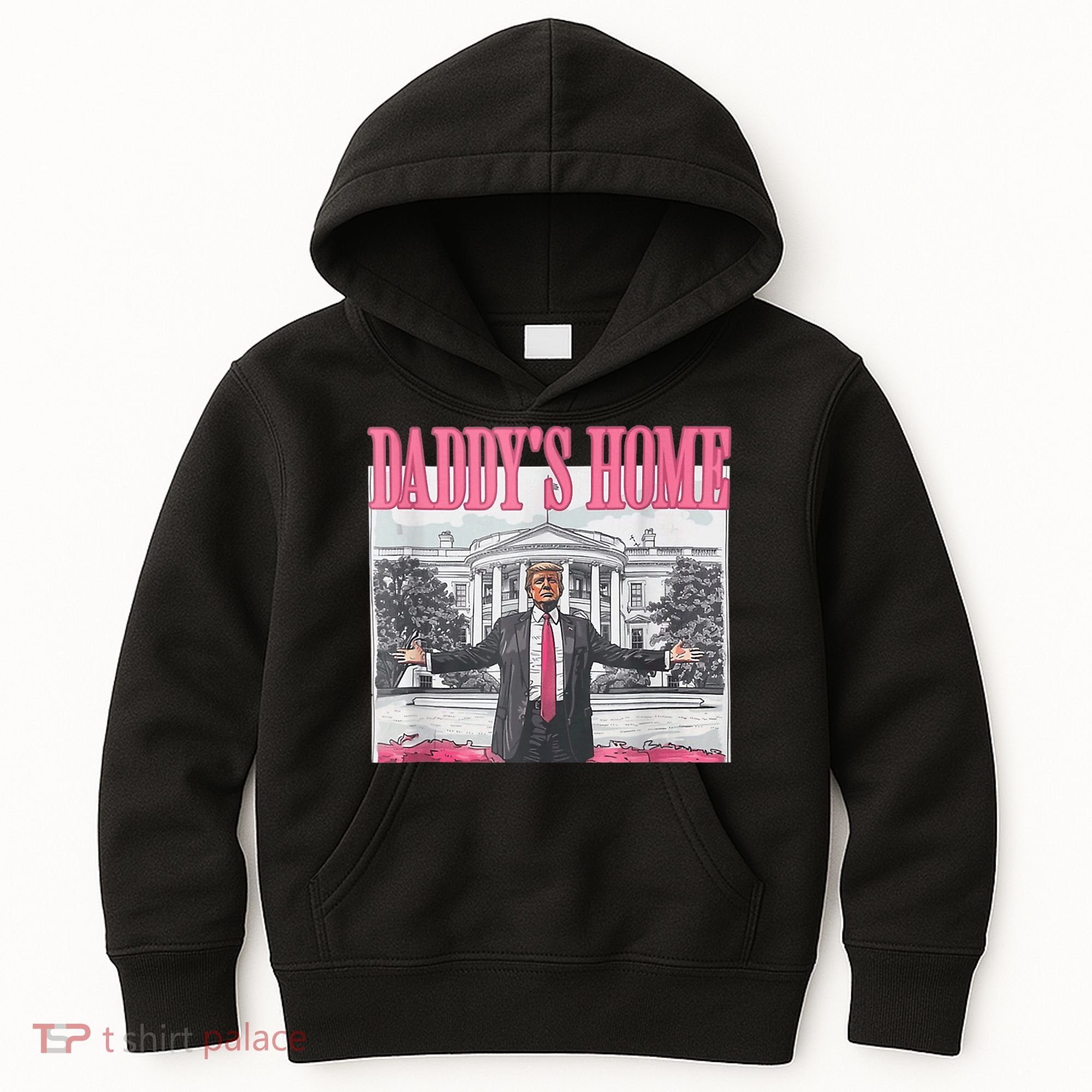 Funny Trump Pink Daddys Home  Trump 2024 Kids Hoodie