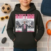 Funny Trump Pink Daddys Home  Trump 2024 Kids Hoodie thumb 2