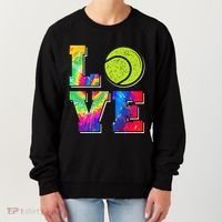 Funny Tennis Player Racket Tie Dye Love Women's Sweatshirt thumb 0