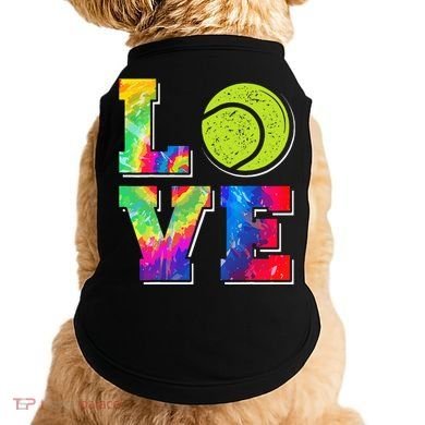 Funny Tennis Player Racket Tie Dye Love Doggie Tank