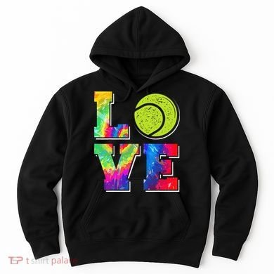 Funny Tennis Player Racket Tie Dye Love Hoodie