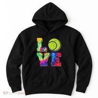 Funny Tennis Player Racket Tie Dye Love Hoodie thumb 0