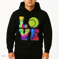 Funny Tennis Player Racket Tie Dye Love Hoodie thumb 2