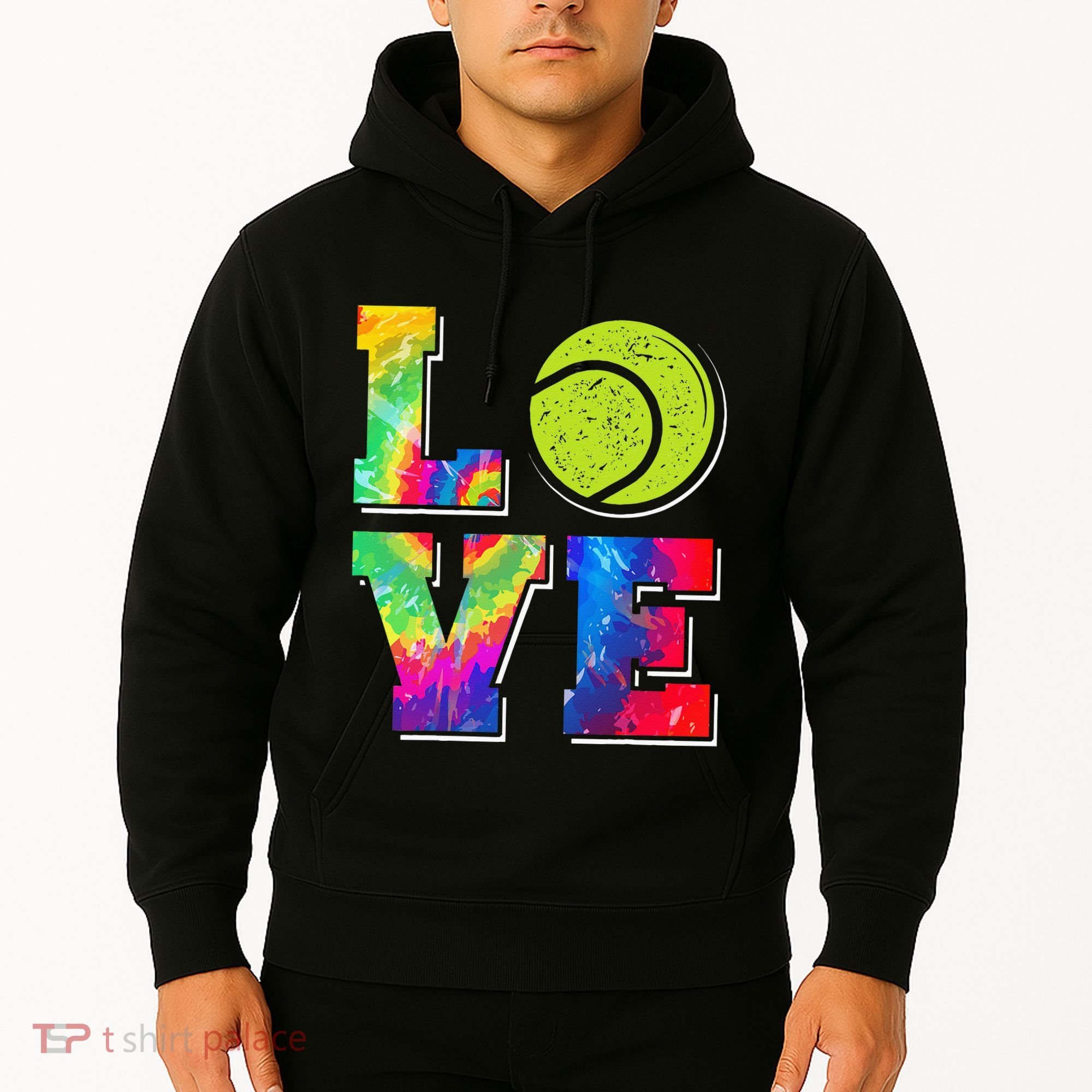 Funny Tennis Player Racket Tie Dye Love Hoodie