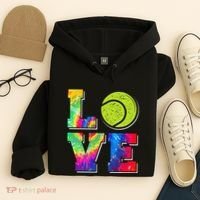 Funny Tennis Player Racket Tie Dye Love Hoodie thumb 4