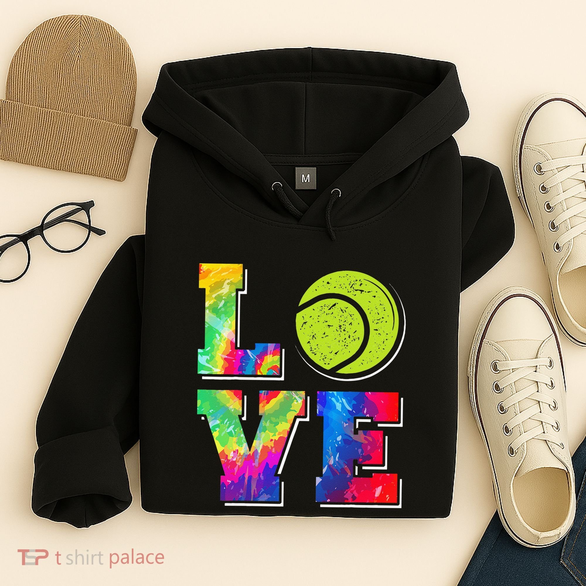 Funny Tennis Player Racket Tie Dye Love Hoodie