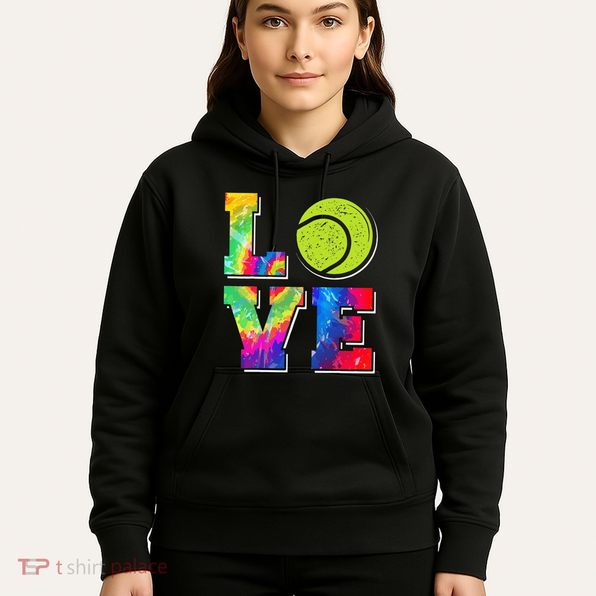 Funny Tennis Player Racket Tie Dye Love Hoodie