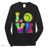 Funny Tennis Player Racket Tie Dye Love Long Sleeve Shirt thumb 0