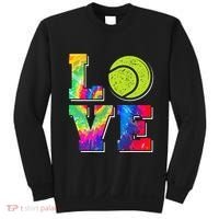 Funny Tennis Player Racket Tie Dye Love Sweatshirt thumb 0