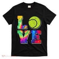 Funny Tennis Player Racket Tie Dye Love T-Shirt thumb 0