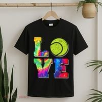 Funny Tennis Player Racket Tie Dye Love T-Shirt thumb 2