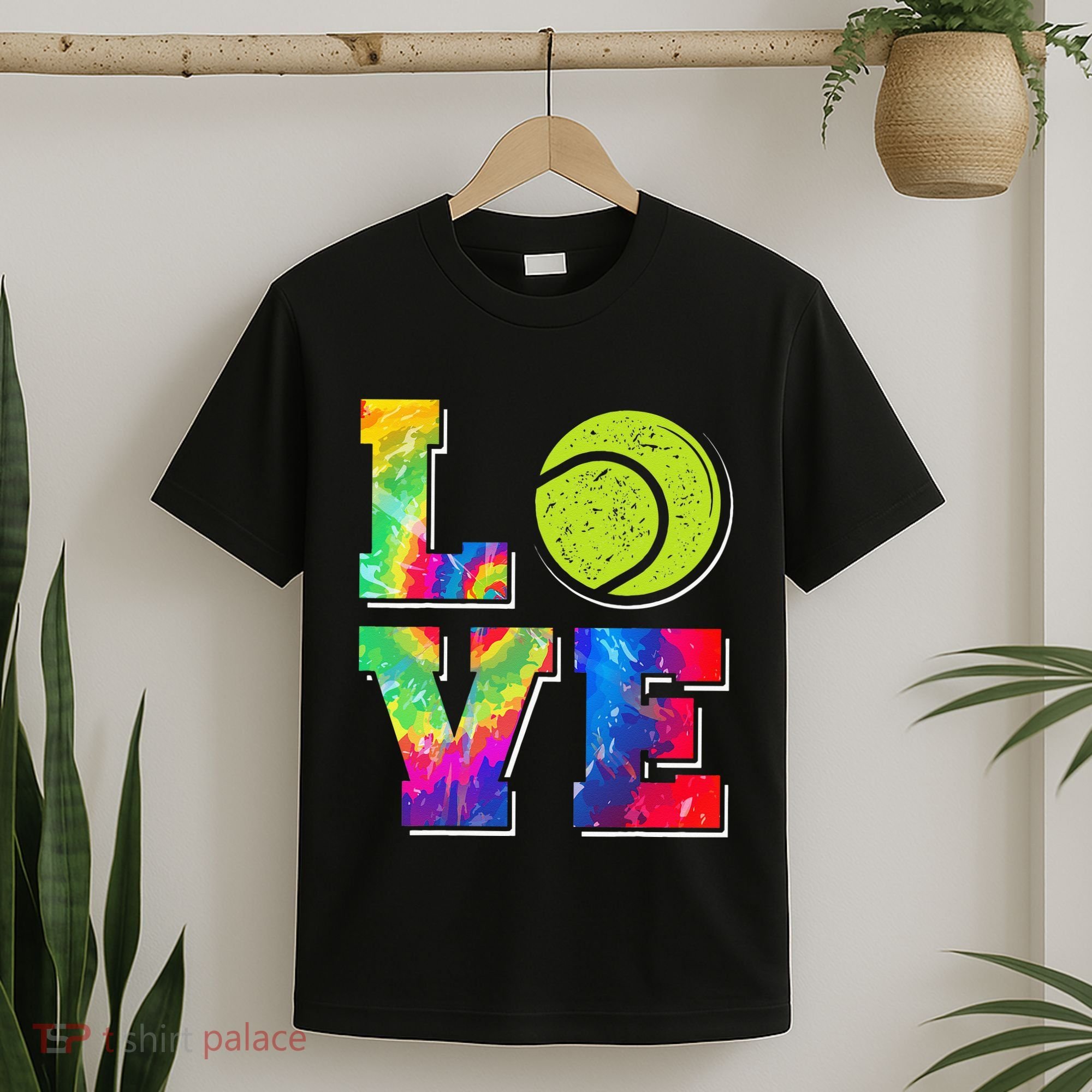 Funny Tennis Player Racket Tie Dye Love T-Shirt