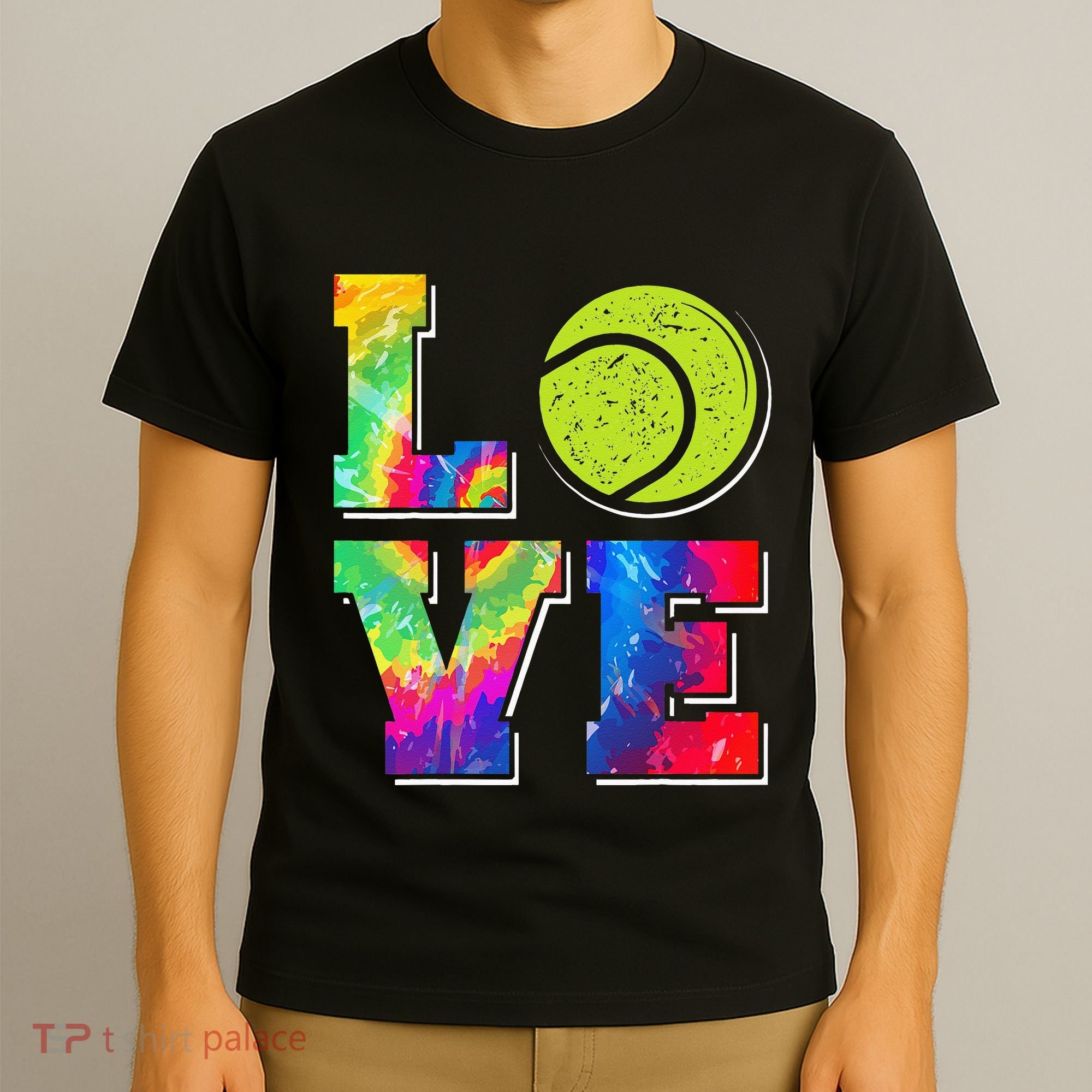 Funny Tennis Player Racket Tie Dye Love T-Shirt