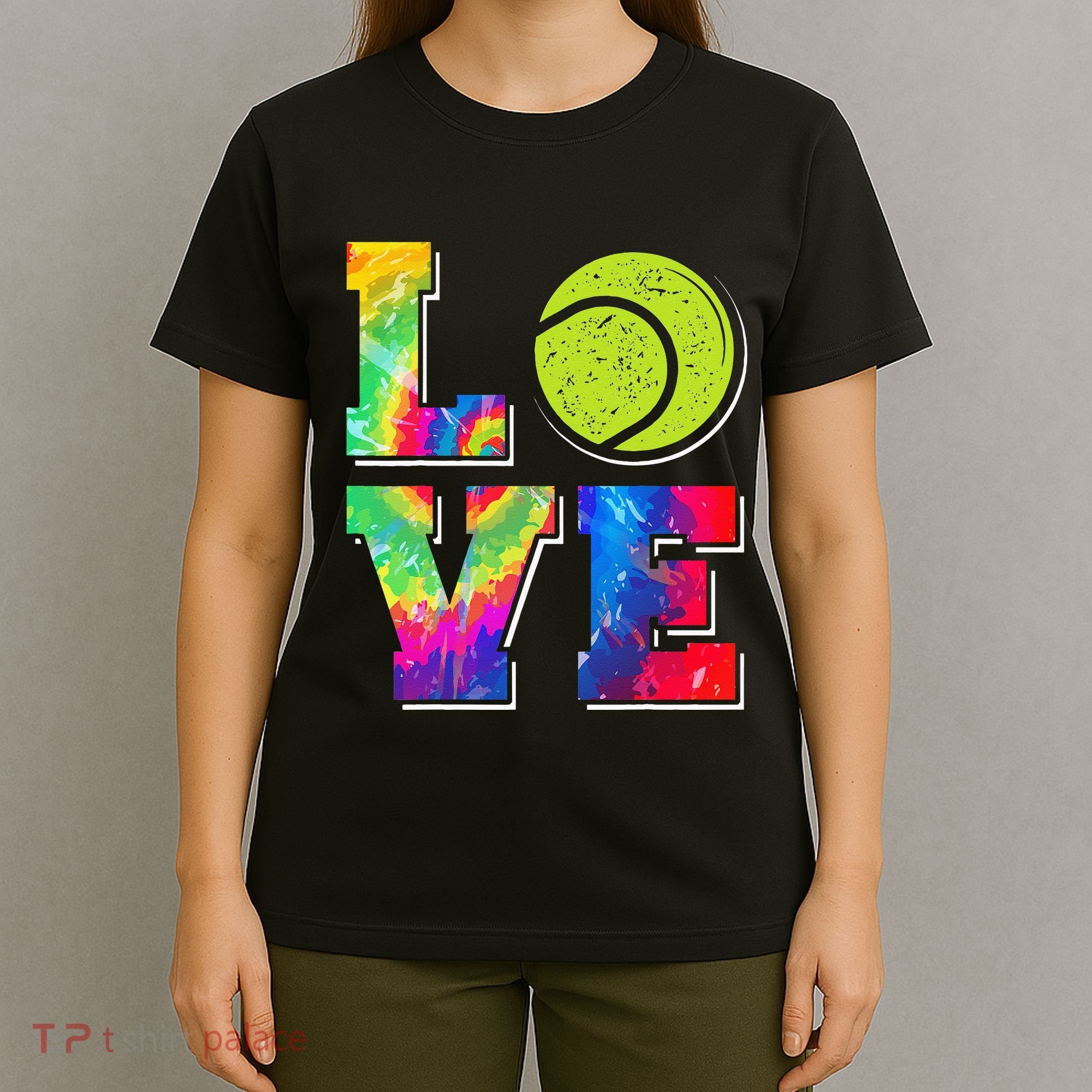 Funny Tennis Player Racket Tie Dye Love T-Shirt