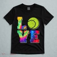 Funny Tennis Player Racket Tie Dye Love T-Shirt thumb 5