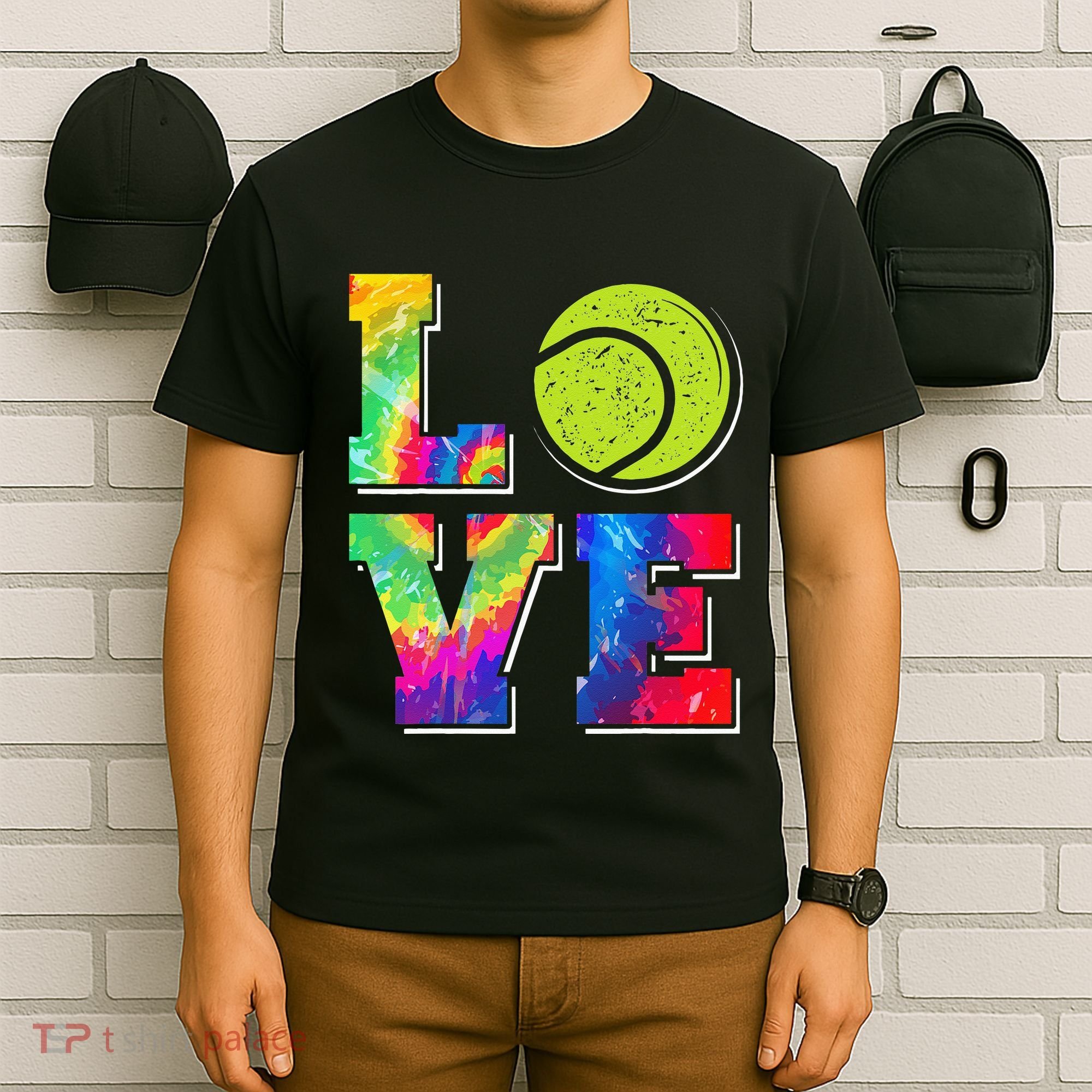 Funny Tennis Player Racket Tie Dye Love T-Shirt