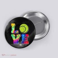 Funny Tennis Player Racket Tie Dye Love Button thumb 0