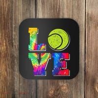 Funny Tennis Player Racket Tie Dye Love Coaster thumb 0