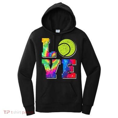 Funny Tennis Player Racket Tie Dye Love Women's Hoodie