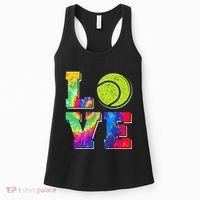 Funny Tennis Player Racket Tie Dye Love Women's Tank Top thumb 0