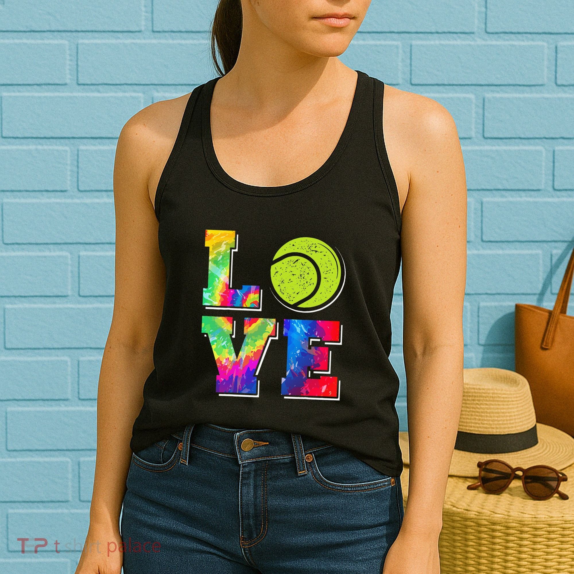 Funny Tennis Player Racket Tie Dye Love Women's Tank Top