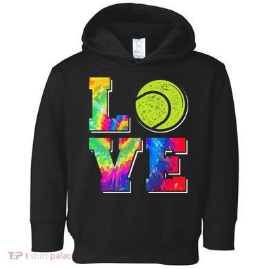 Funny Tennis Player Racket Tie Dye Love Toddler Hoodie