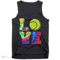 Funny Tennis Player Racket Tie Dye Love Tank Top thumb 0