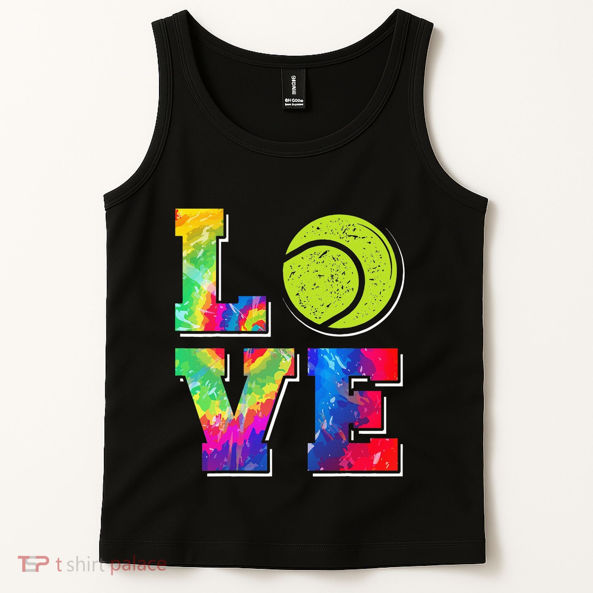 Funny Tennis Player Racket Tie Dye Love Tank Top