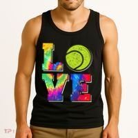 Funny Tennis Player Racket Tie Dye Love Tank Top thumb 3