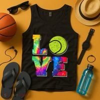 Funny Tennis Player Racket Tie Dye Love Tank Top thumb 4