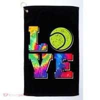 Funny Tennis Player Racket Tie Dye Love Golf Towel thumb 0