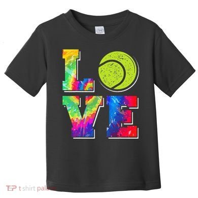 Funny Tennis Player Racket Tie Dye Love Toddler T-Shirt