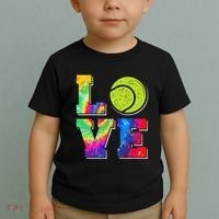 Funny Tennis Player Racket Tie Dye Love Toddler T-Shirt thumb 2
